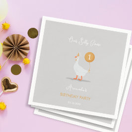 Sweet Grey Gekke Goose Verjaardagsfeestje Servet