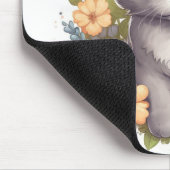 Sweet Grey Kitten met Flowers Kawaii Chibi Muismat (Hoek)