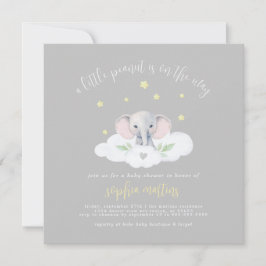 Sweet Grey Little Peanut Baby shower Invitation