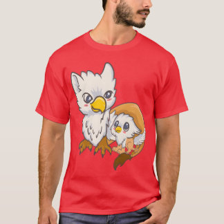 Sweet Griffin Family Birds Kawaii Anime Japans r T-shirt