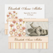 Sweet Groovy Blooms Baby aangekondigd Aankondigingskaart (Voorkant / Achterkant)