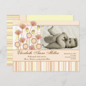 Sweet Groovy Blooms Baby aangekondigd Aankondigingskaart (Voorkant / Achterkant)