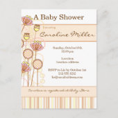 Sweet Groovy Blooms Baby shower Uitnodiging Briefkaart (Voorkant)