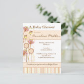 Sweet Groovy Blooms Baby shower Uitnodiging Briefkaart (Staand voorkant)
