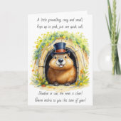 Sweet Groundhog Day in Top Hat and Poem Kaart (Voorkant)