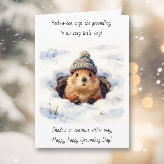 Sweet Groundhog Day | Peek-a-boo Poem Kaart