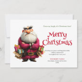 Sweet Grumpy Santa Funny Christmas Comic Greeting  Feestdagenkaart (Voorkant)