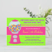 Sweet Gumball Snoep Birthday Party Kaart (Staand voorkant)