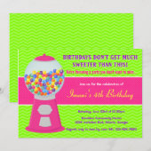 Sweet Gumball Snoep Birthday Party Kaart (Voorkant / Achterkant)