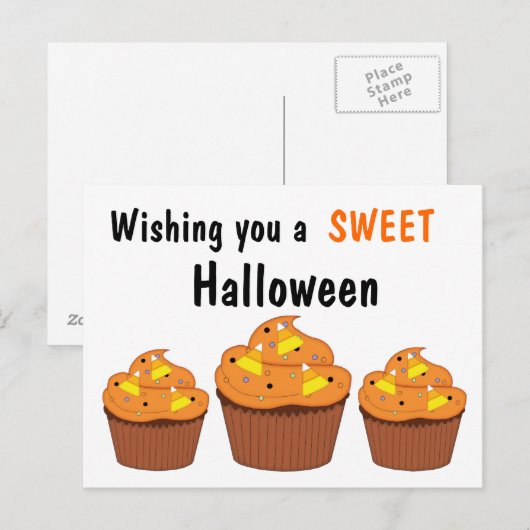 Sweet Halloween Cupcakes Briefkaart (Voorkant / Achterkant)