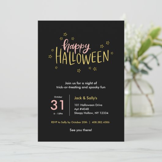 Sweet Halloween Party Uitnodiging (Staand voorkant)