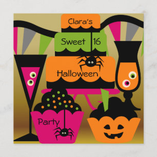 Sweet Halloween Party-uitnodigingen Kaart