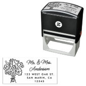 Sweet Hand-Drawn Floral Bouquet Retouradres Zelfinktende Stempel (In situ)