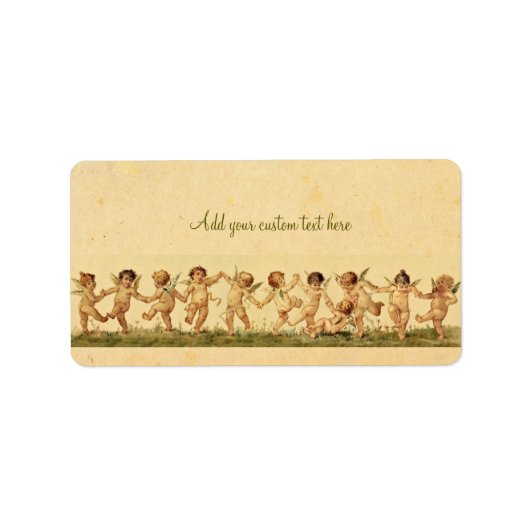  Sweet Happily Dancing Cherubs Aangepast label (Voorkant)