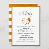 Sweet Happy Cloud en Moon Baby shower Invitation Kaart (Voorkant / Achterkant)