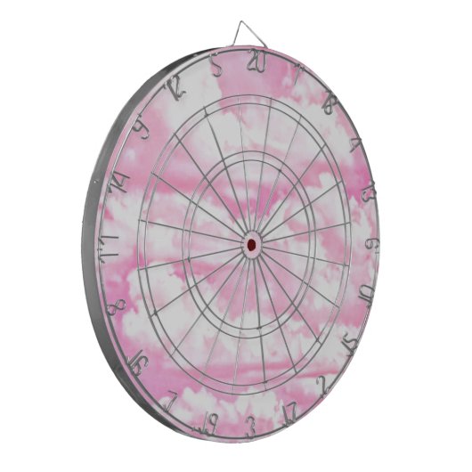 Sweet Happy Fuchsia roze wolken Dartbord (Voorkant Links)