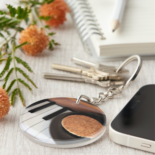 Sweet Harmony – Stroopwafel on Piano Key Holder Ke Sleutelhanger (Voorkant Rechts)