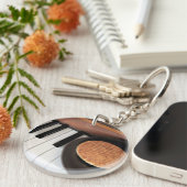 Sweet Harmony – Stroopwafel on Piano Key Holder Sleutelhanger (Voorkant Rechts)