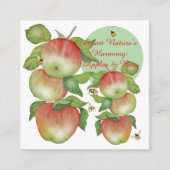 Sweet Harmony: Waterverf appels en een bij Informatiekaartje (Voorkant)