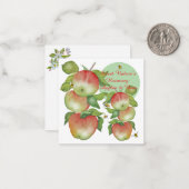 Sweet Harmony: Waterverf appels en een bij Notitiekaartje (Voorkant / Achterkant in situ)