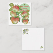 Sweet Harmony: Waterverf appels en een bij Notitiekaartje (Voorkant / Achterkant)
