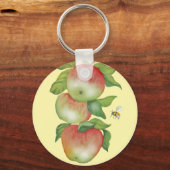 Sweet Harmony: Waterverf appels en een bij Sleutelhanger (Voorkant)