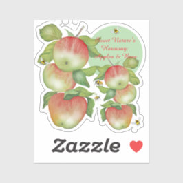 Sweet Harmony: Waterverf appels en een bij Sticker
