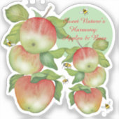 Sweet Harmony: Waterverf appels en een bij Sticker (Voorkant)