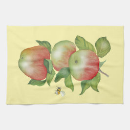 Sweet Harmony: Waterverf appels en een bij Theedoek