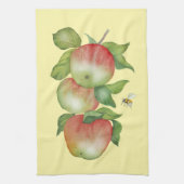 Sweet Harmony: Waterverf appels en een bij Theedoek (Verticaal)