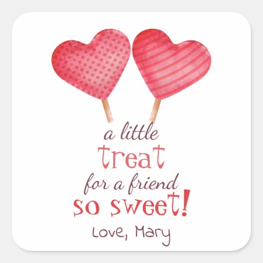 Sweet hart met stippen School Treat Favor Sticker (Voorkant)