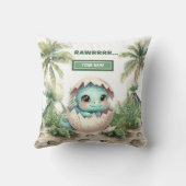 Sweet Hatching Soon Baby dinosaurus gepersonalisee Kussen (Achterkant)