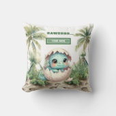 Sweet Hatching Soon Baby dinosaurus gepersonalisee Kussen (Voorkant)