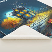 Sweet Haunted Home Halloween Huis Sherpa Deken (3/4)