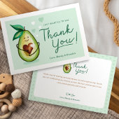 Sweet Heart Avocado Baby shower Dank u Groen Bedankkaart