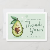 Sweet Heart Avocado Baby shower Dank u Groen Bedankkaart (Voorkant)