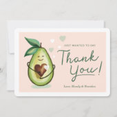 Sweet Heart Avocado Baby shower Dank u Roze Bedankkaart (Voorkant)
