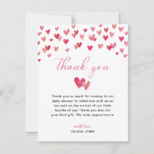Sweet heart-Baby shower Bedankkaart (Voorkant)