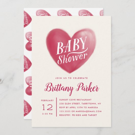 Sweet Heart | Baby shower | Ivory Kaart (Voorkant / Achterkant)