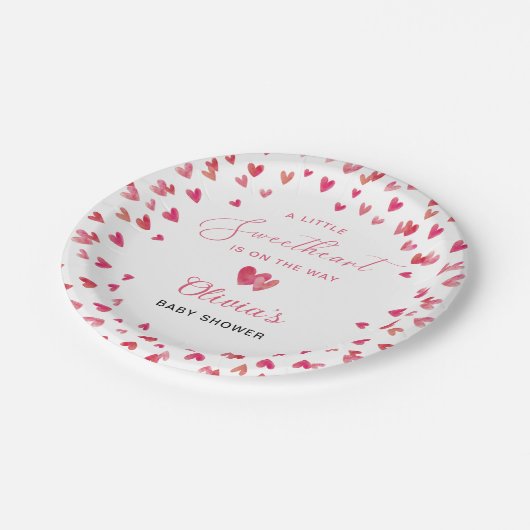 Sweet Heart Baby shower Papieren Bordje (Gekanteld)