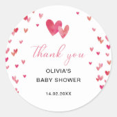 Sweet heart-Baby shower Ronde Sticker (Voorkant)