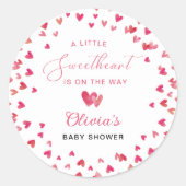Sweet Heart Baby shower Ronde Sticker (Voorkant)