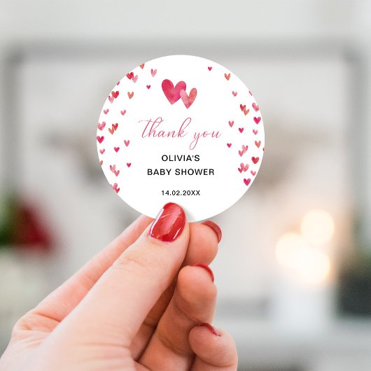 Sweet heart-Baby shower Ronde Sticker