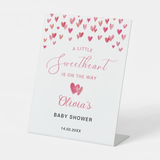 Sweet Heart Baby shower Welkom Reclamebord Met Voetstuk (Voorkant)