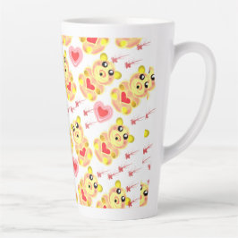 Sweet Heart Bear Nursery Pattern Latte Mok