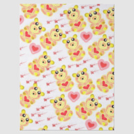 Sweet Heart Bear Nursery Pattern Tissuepapier