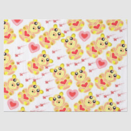 Sweet Heart Bear Nursery Pattern Tissuepapier