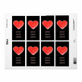 Sweet Heart Black "Jouw tekst"-label groot Etiket (Full Sheet)