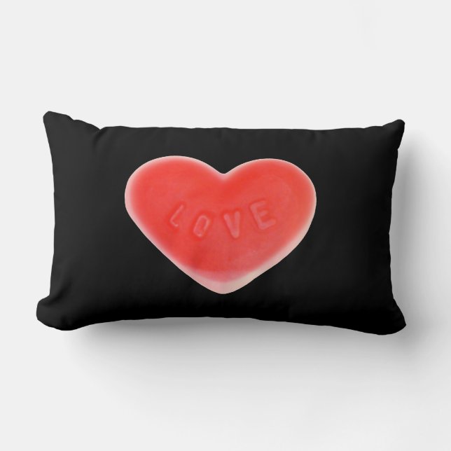 Sweet Heart Black met twee patronen: kussen met lu (Voorkant)