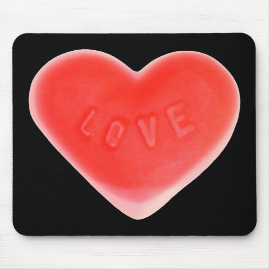 Sweet Heart Black mousepad Muismat (Voorkant)